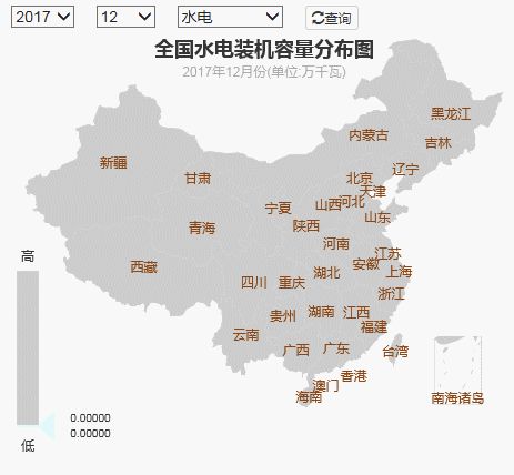 2017年全國電力發(fā)電，電力裝機版圖