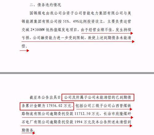 再爆雷！山西國際電力集團(tuán)子公司被曝1.79億債務(wù)違約