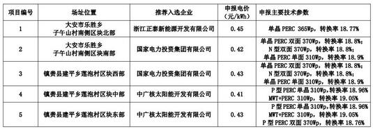 18家企業(yè)10個光伏應(yīng)用領(lǐng)跑基地中標情況